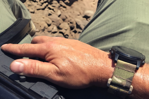 MiLTAT 24mm Double Layer Nylon Black Tactical Velcro Watch Strap